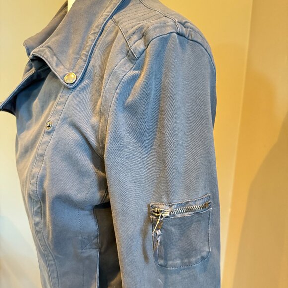 Peyton Jensen Steel Blue Moto Jacket - Picture 6 of 10